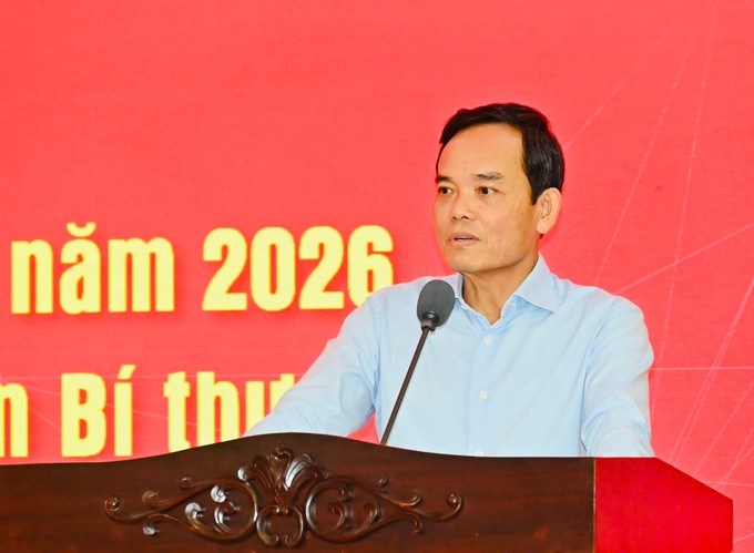 Bí thư Thành ủy TP.HCM Trần Lưu Quang phát biểu chỉ đạo tại hội nghị sáng 14/1.