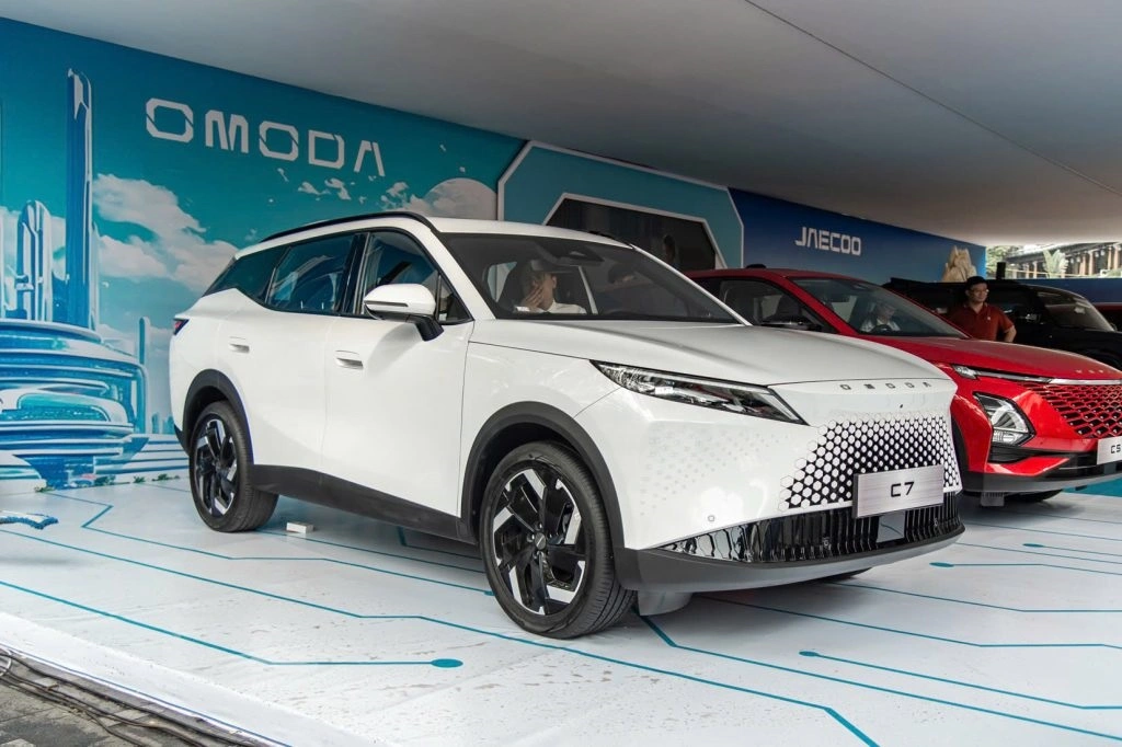 Omoda C7 được trưng bày tại gian hàng Omoda & Jaecoo Việt Nam.