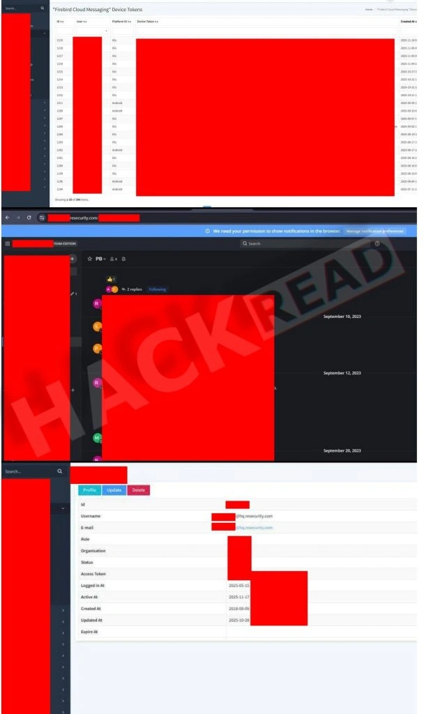 Ảnh chụp màn hình vụ xâm nhập của tin tặc. The Hackread 
