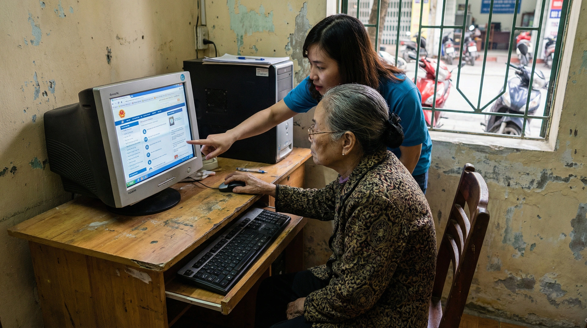 Công nghệ cần phải hỗ trợ nhóm người yếu thế trong sử dụng dịch vụ công trực tuyến (ảnh minh họa do AI tạo ra)