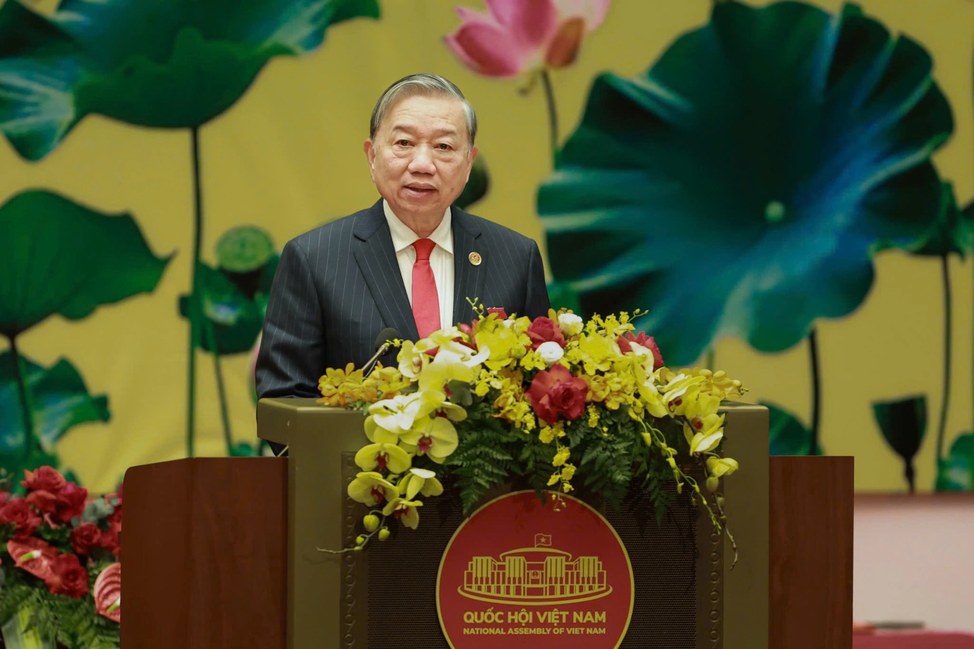 Tổng Bí thư Tô Lâm phát biểu chỉ đạo tại Lễ kỷ niệm 80 năm Ngày Tổng tuyển cử đầu tiên bầu Quốc hội Việt Nam, sáng 6/1.