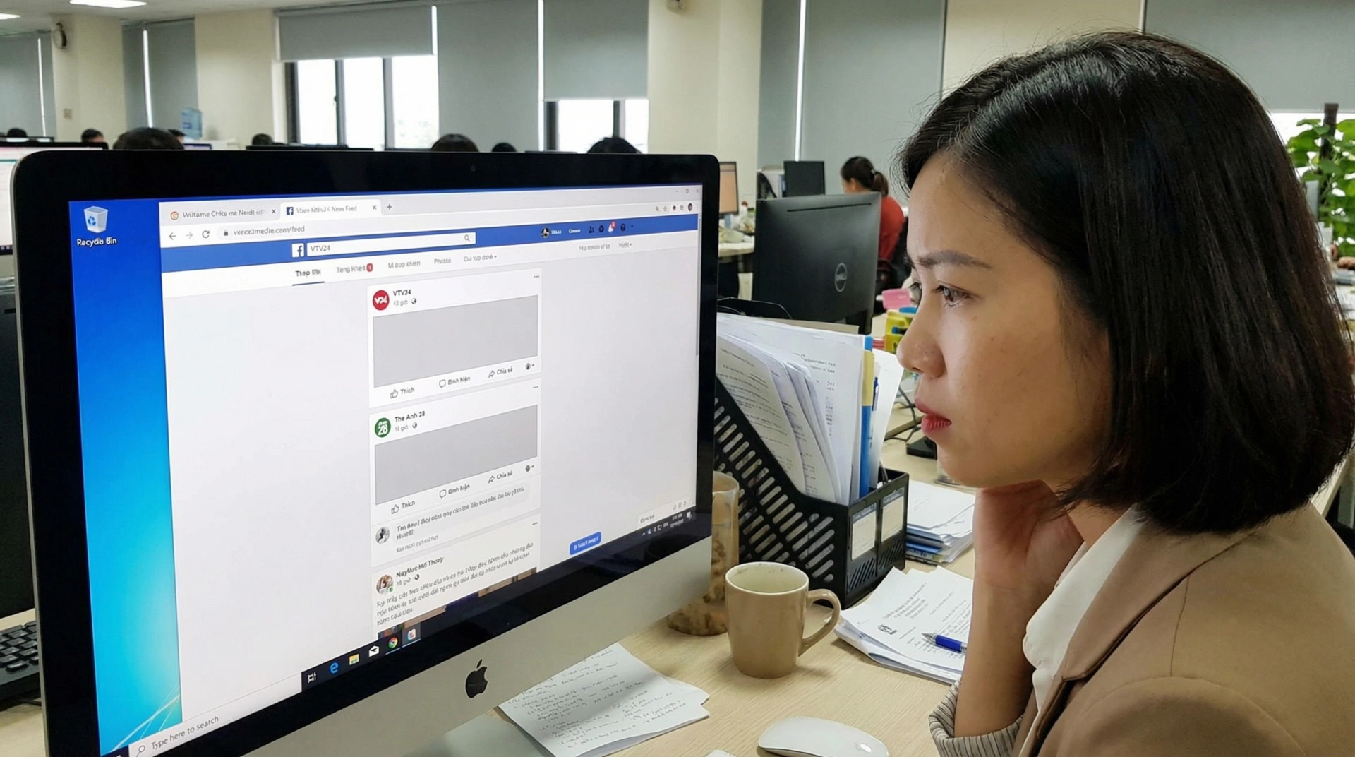 Người dùng không thể truy cập fanpage VTV24 và Thế Anh 28. Ảnh minh họa do AI tạo ra