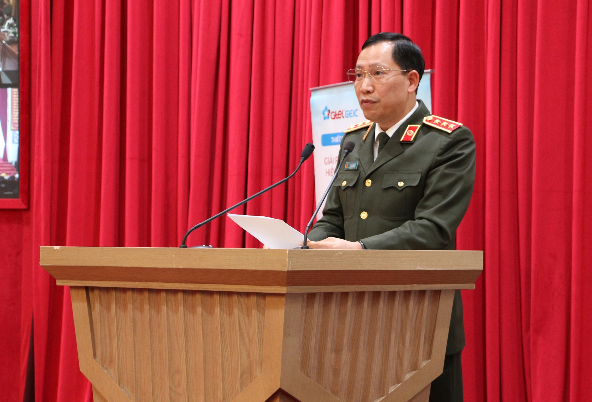 Thượng tướng Lê Văn Tuyến, Thứ trưởng Bộ Công an phát biểu chỉ đạo