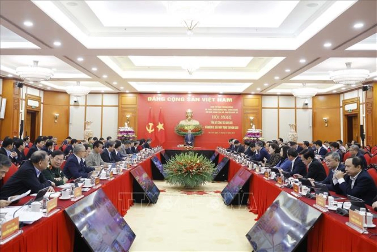 Tổng Bí thư Tô Lâm phát biểu chỉ đạo tại Hội nghị tổng kết công tác năm 2025 của Ban Chỉ đạo Trung ương về phát triển khoa học, công nghệ, đổi mới sáng tạo và chuyển đổi số.