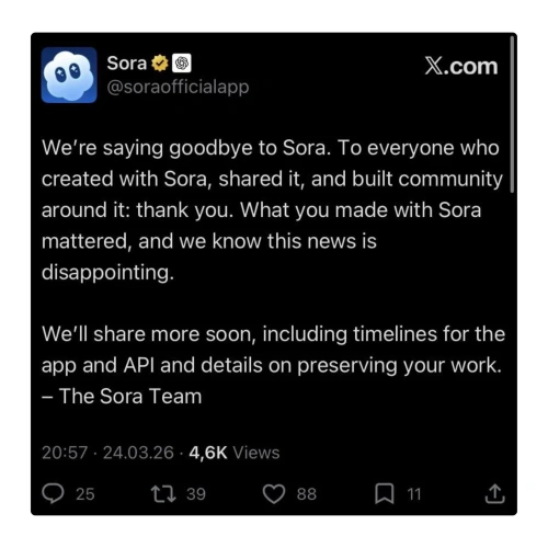 OpenAI dừng ứng dụng video Sora sau vài tháng ra mắt