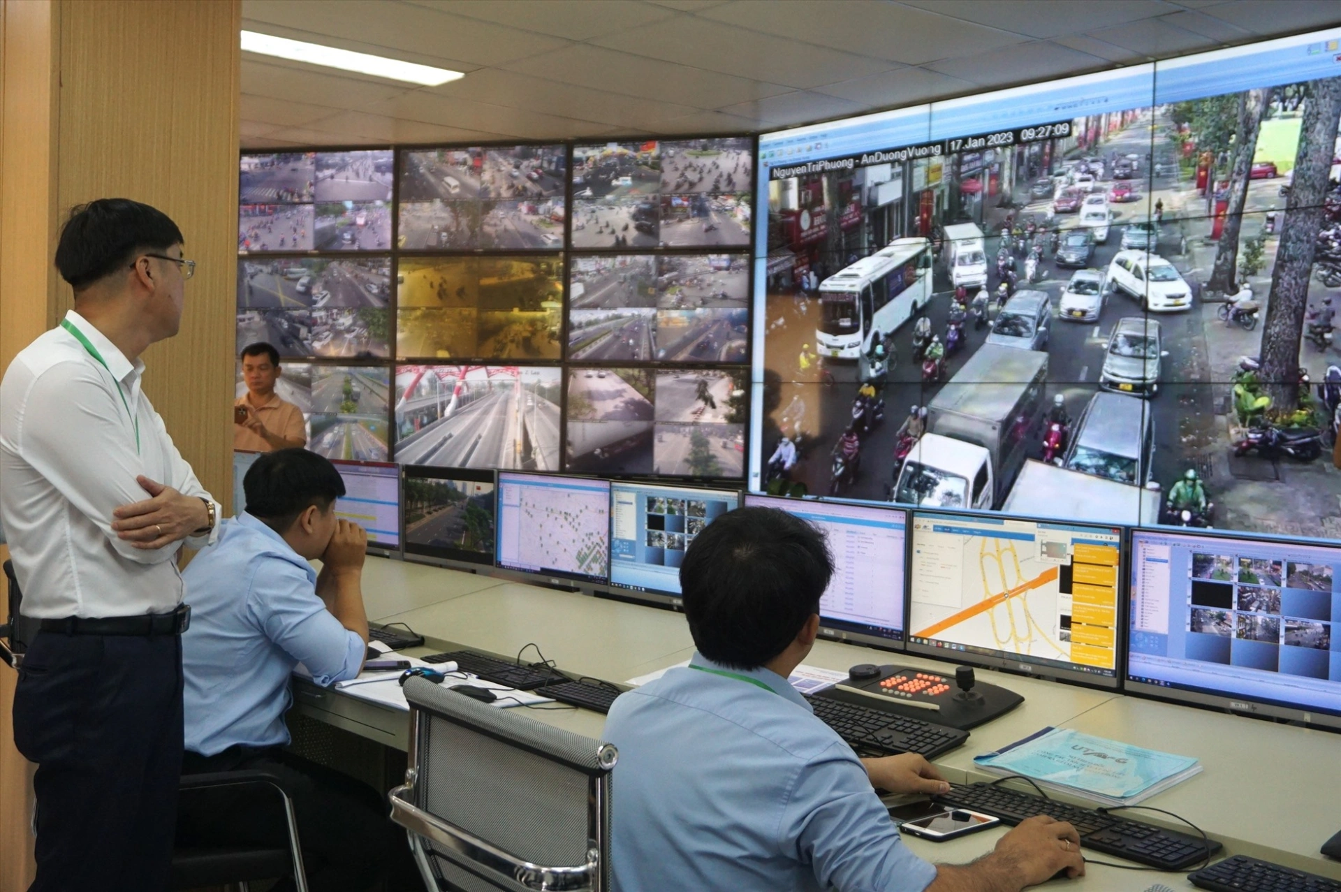 Trung tâm Quản lý điều hành giao thông đô thị TP. Hồ Chí Minh. Ảnh: Minh Quân