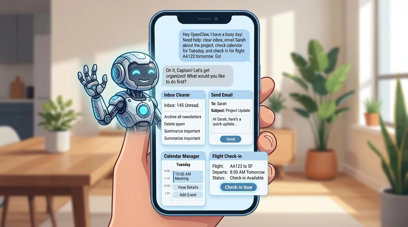Trợ lý ảo OpenClaw có thể tự thực hiện nhiều công việc cho chủ nhân (ảnh minh họa do AI tạo ra)