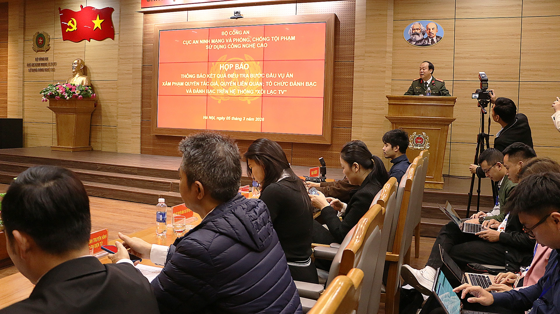 Họp báo của Cục A05 về chuyên án triệt phá hệ thống Xôi lạc TV