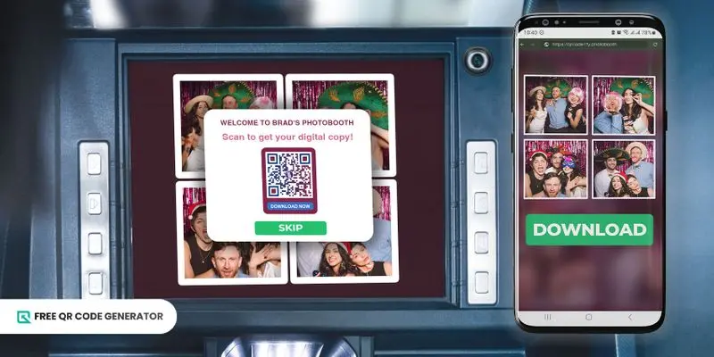 Sau khi quét mã QR, người dùng được dẫn tới trang chứa ảnh để tải xuống hoặc chia sẻ.

