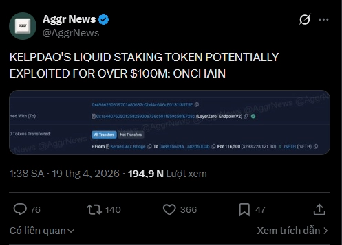 Kelp DAO bị hack 293 triệu USD