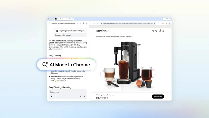Google tích hợp AI vào thanh địa chỉ Chrome, biến trình duyệt thành trợ lý thông minh - Ảnh: Google
