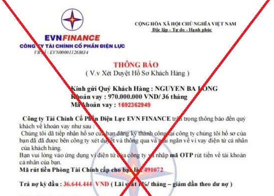 Cảnh báo thủ đoạn lừa đảo dưới vỏ bọc công ty tài chính