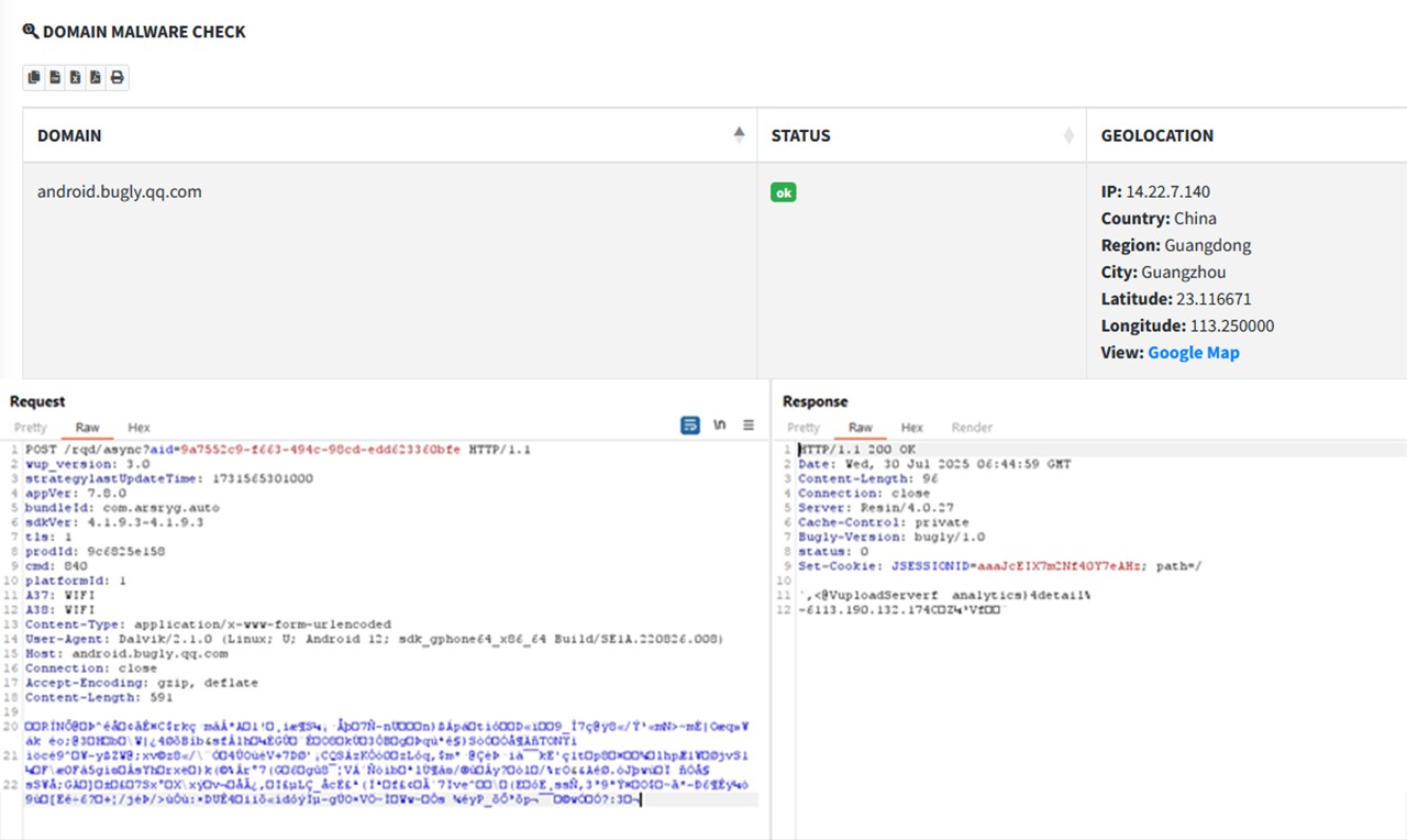 Dữ liệu trên điện thoại nạn nhân được nén lại bằng gzip rồi gửi về máy chủ C&C