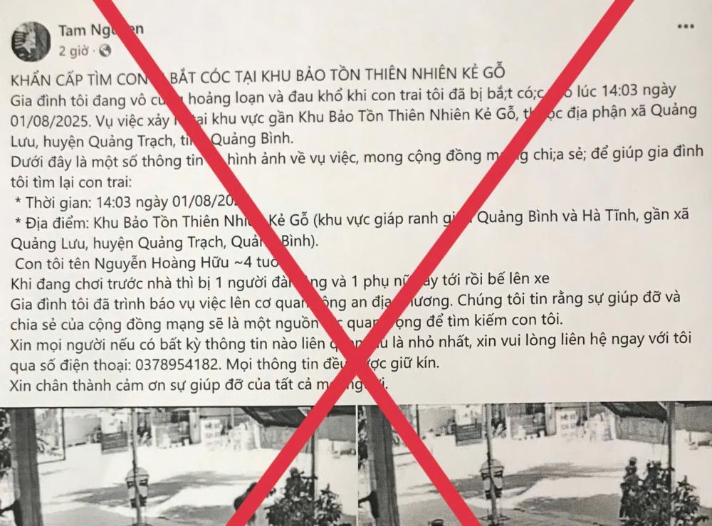 Cảnh báo thủ đoạn tung tin thất thiệt bắt cóc trẻ em để kêu gọi từ thiện