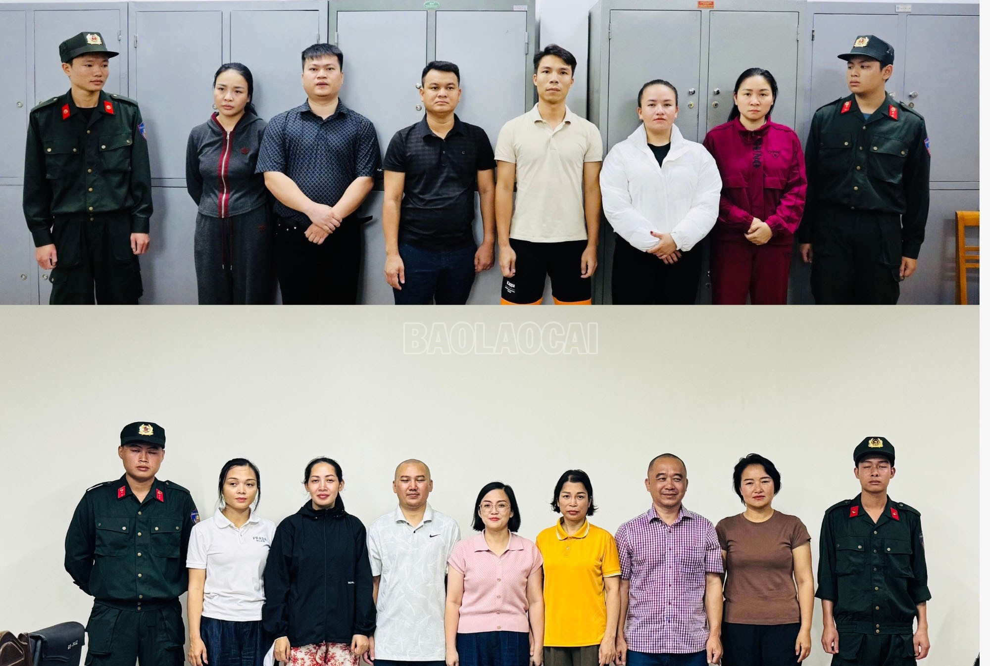 Các đối tượng trong đường dây. Ảnh: Báo Lào Cai