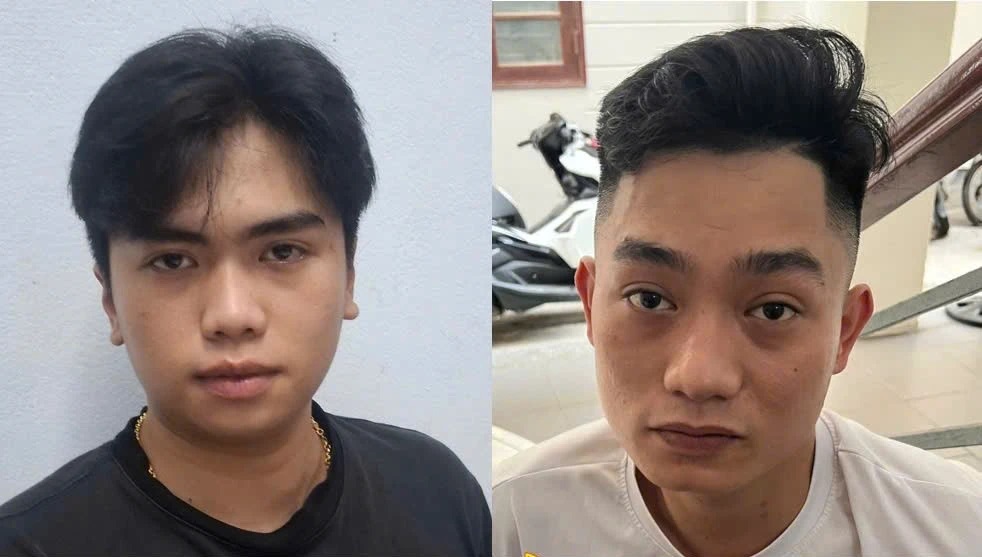 Hai đối tượng Nguyễn Quang Quy và Nguyễn Minh Kinh Kha đang bị tạm giữ để điều tra.