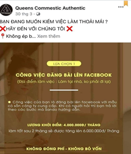 Chính sách hấp dẫn được các Page Facebook lừa đảo chạy quảng cáo để thu hút CTV