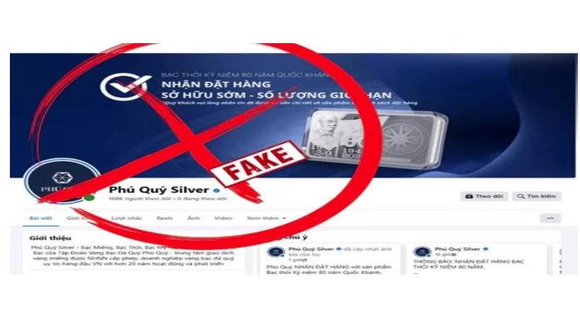 Giả mạo Fanpage Tập đoàn Phú Quý, lừa bán bạc kỷ niệm Quốc khánh 2/9