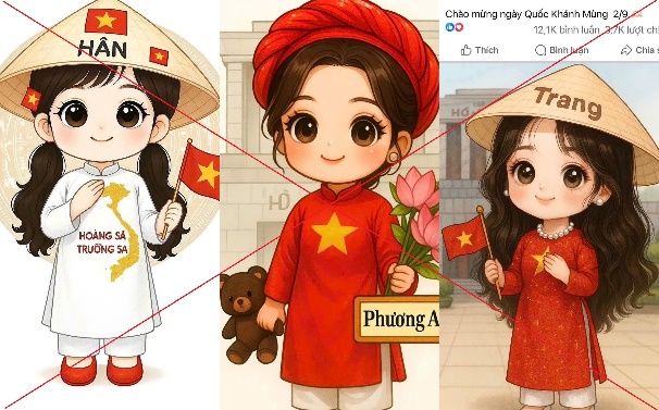 AI tạo ra hình ảnh áo dài in bản đồ Việt Nam thiếu quần đảo Hoàng Sa - Trường Sa