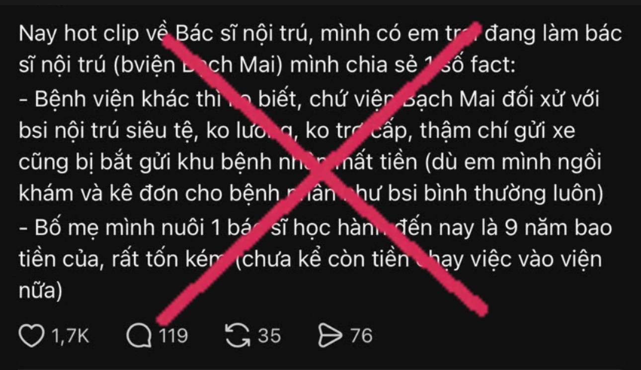 Hà Nội: Xử phạt người phụ nữ tung tin sai sự thật về bác sĩ nội trú