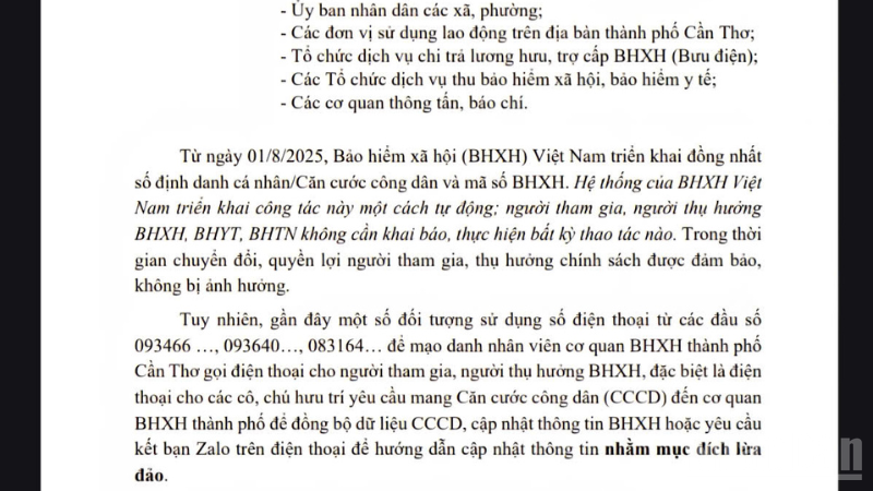 Cảnh giác với thủ đoạn giả danh nhân viên Bảo hiểm xã hội để đánh cắp thông tin