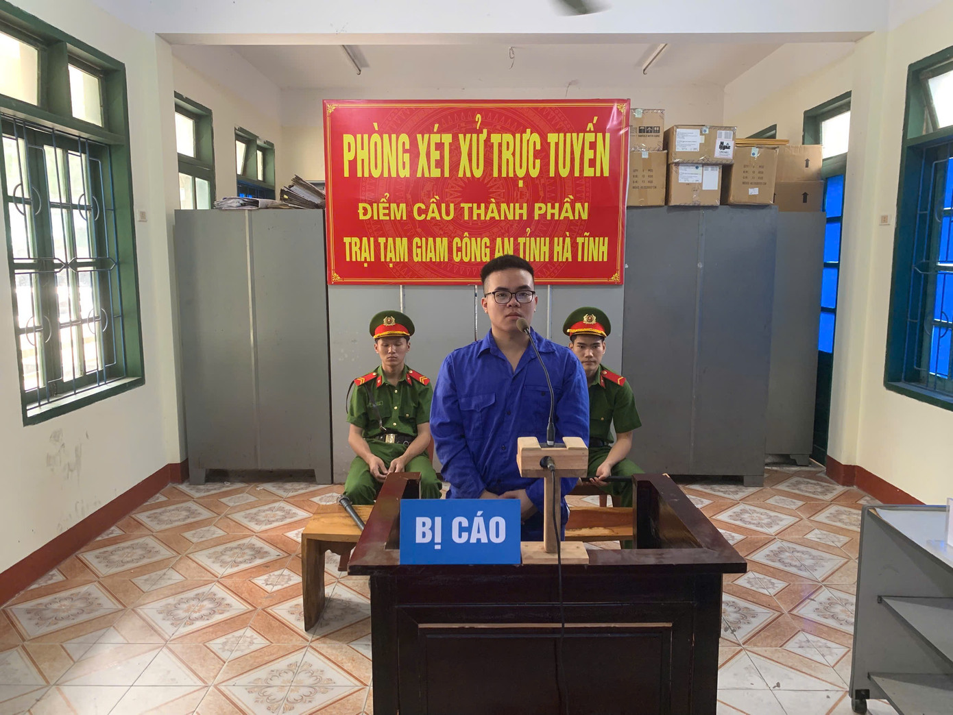 Trần Quang Huy tại phiên toà xét xử.