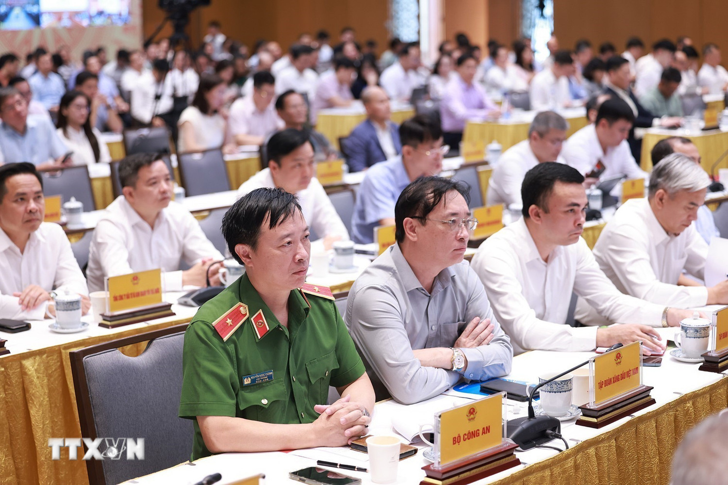 Các đại biểu tham dự Phiên họp lần thứ tư của Ban Chỉ đạo về phát triển khoa học, công nghệ, đổi mới sáng tạo. (Ảnh: Dương Giang/TTXVN)
