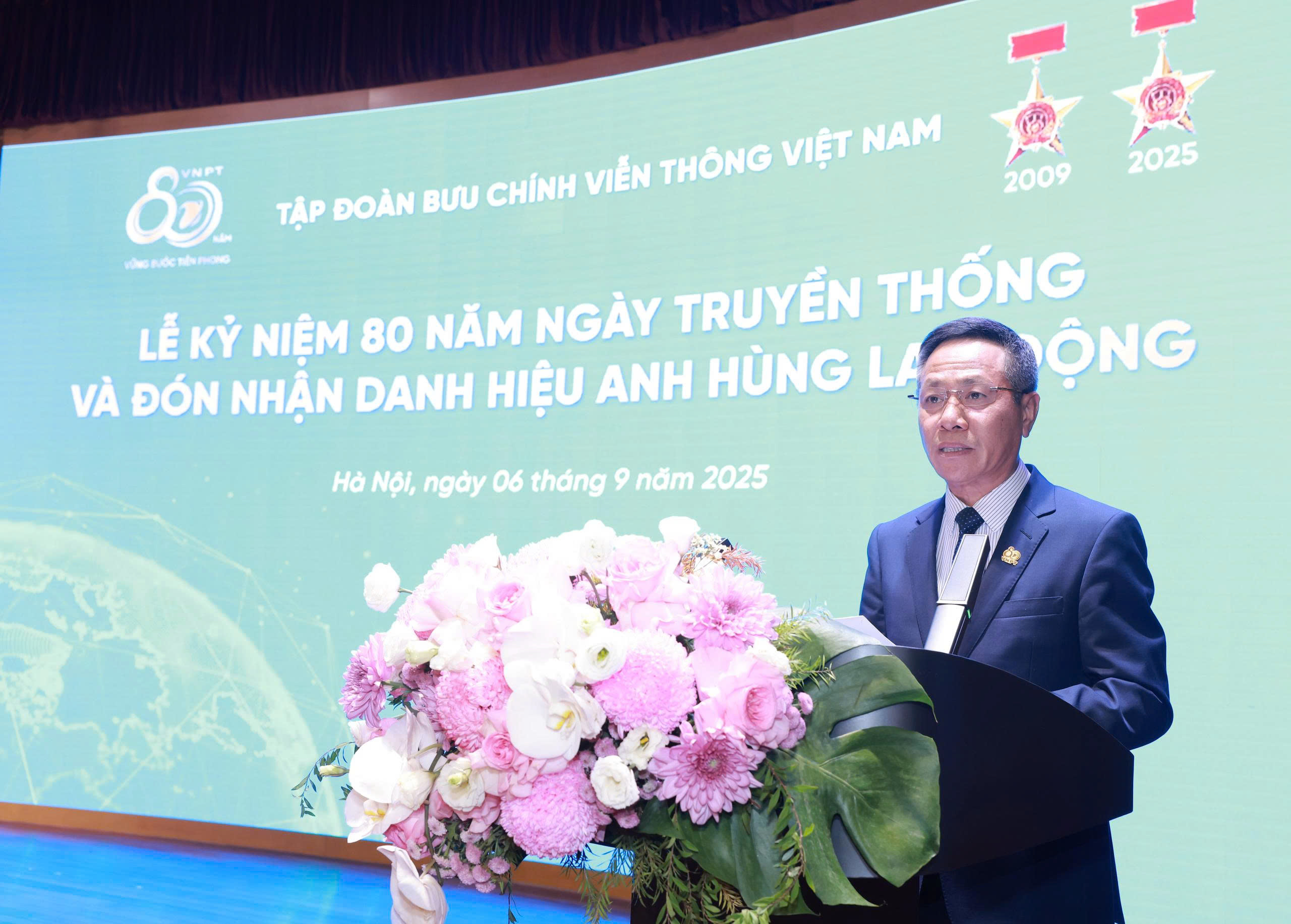 Ông Tô Dũng Thái, Chủ tịch Hội đồng Thành viên Tập đoàn VNPT phát biểu tại buổi lễ 