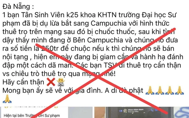 Thông tin “bắt cóc sinh viên” trên mạng xã hội tại Đà Nẵng là sai sự thật
