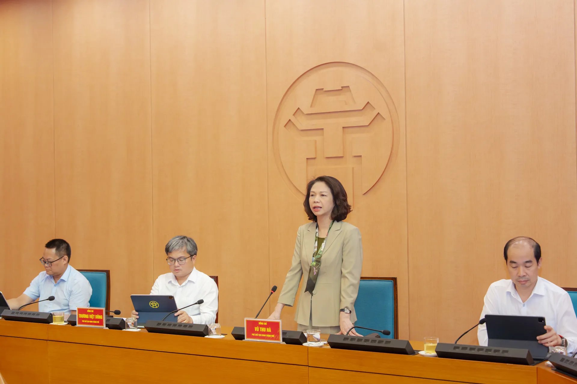 Phó Chủ tịch UBND TP Hà Nội Vũ Thu Hà phát biểu chỉ đạo tại hội nghị.