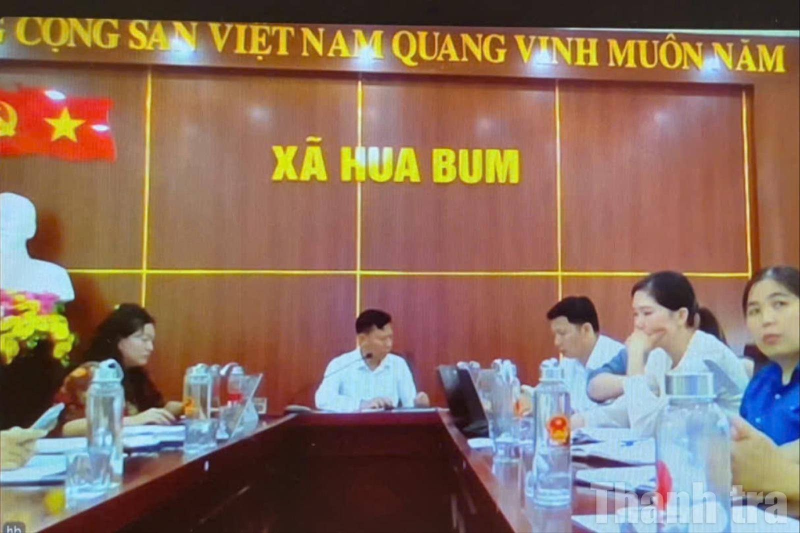 Hội nghị công bố quyết định thanh tra, điểm cầu Hua Bum. 