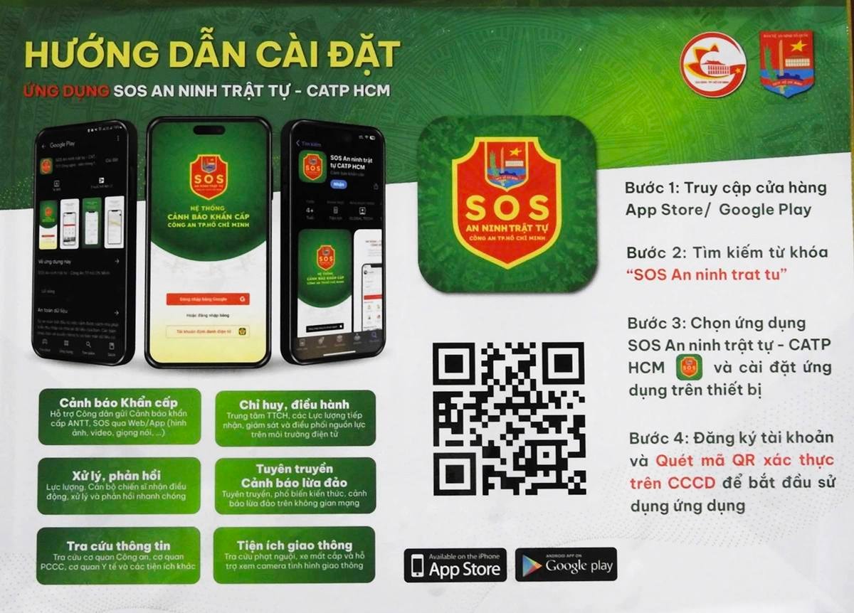 Công an TP.HCM đẩy mạnh ứng dụng “SOS ANTT” trong cao điểm bảo đảm an ninh