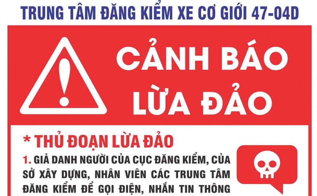 Cảnh báo chiêu mạo danh Trung tâm Đăng kiểm để lừa đổi tem kiểm định