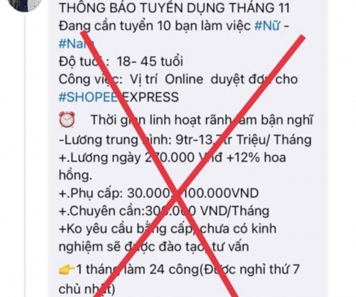 Cảnh giác với thủ đoạn lừa đảo tuyển dụng việc làm trên mạng xã hội