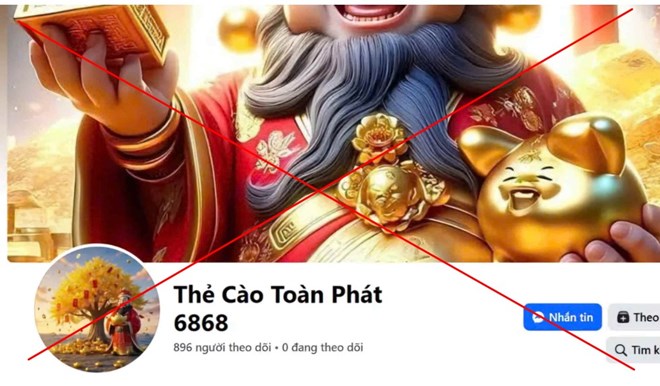 Cảnh báo thủ đoạn lừa bán “thẻ cào may mắn” trên Facebook nhằm chiếm đoạt tài dản