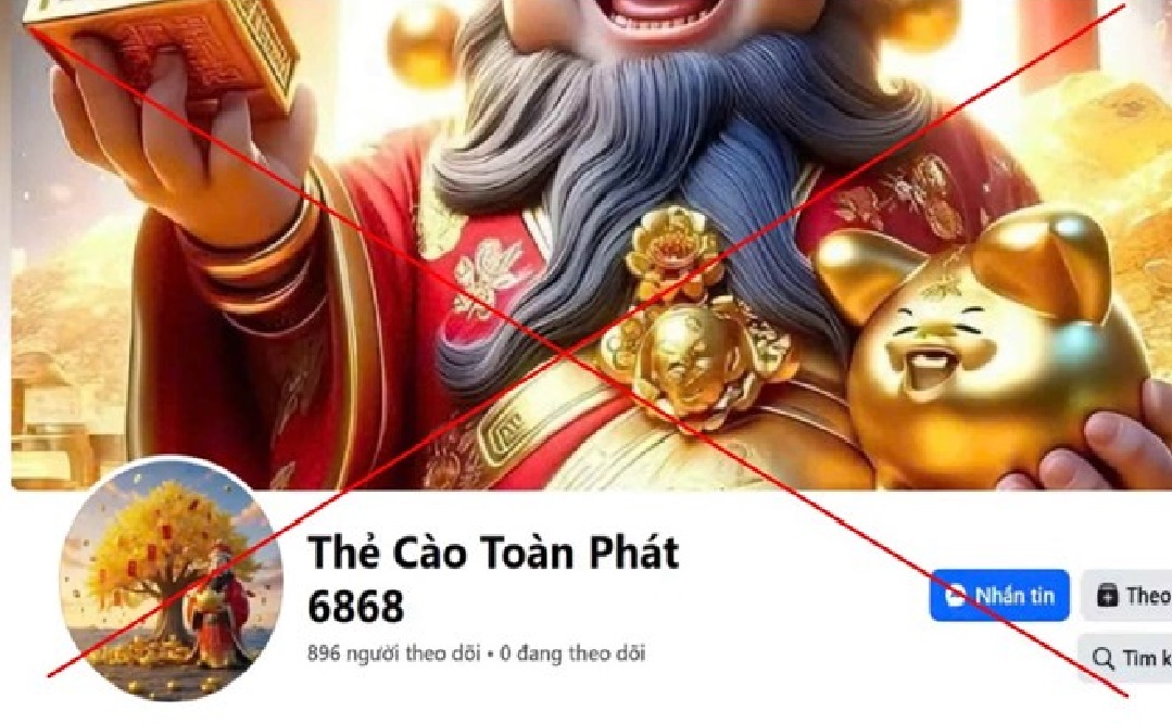 Trang Facebook chơi thẻ cào may mắn của Thẻ cào Toàn Phát 6868 mà Công an Lâm Đồng đang tìm người bị hại. Ảnh: Chụp màn hình.