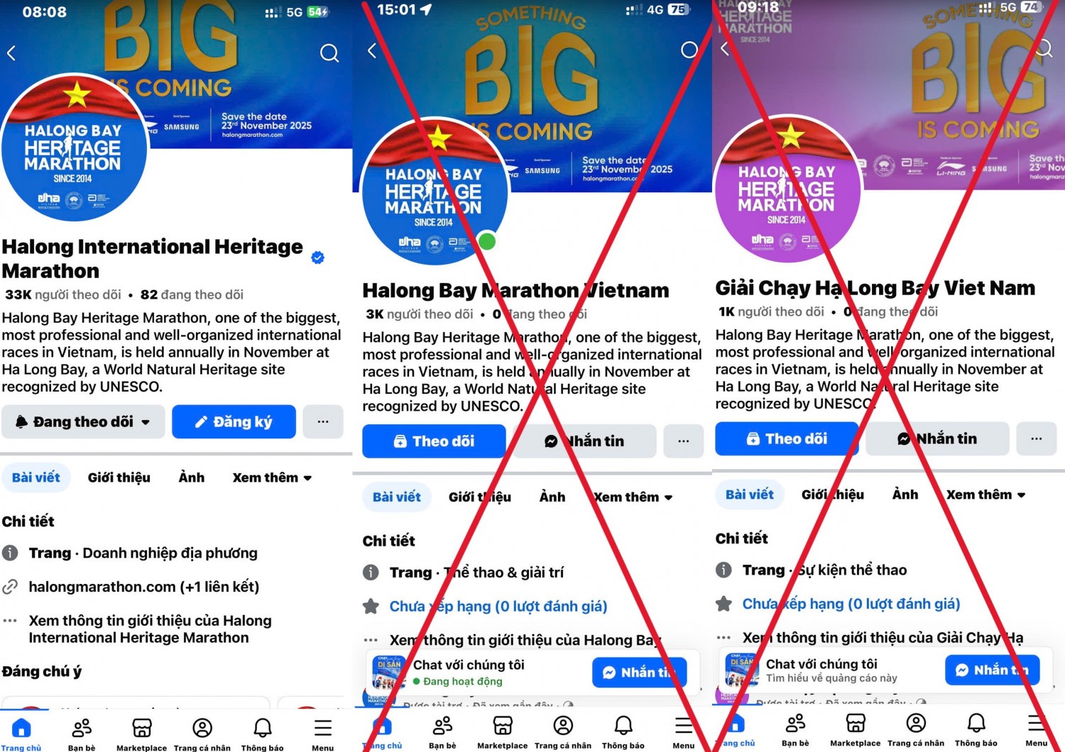 Người dùng mạng xã hội cần chú ý phân biệt fanpage chính thức và các trang giả mạo.