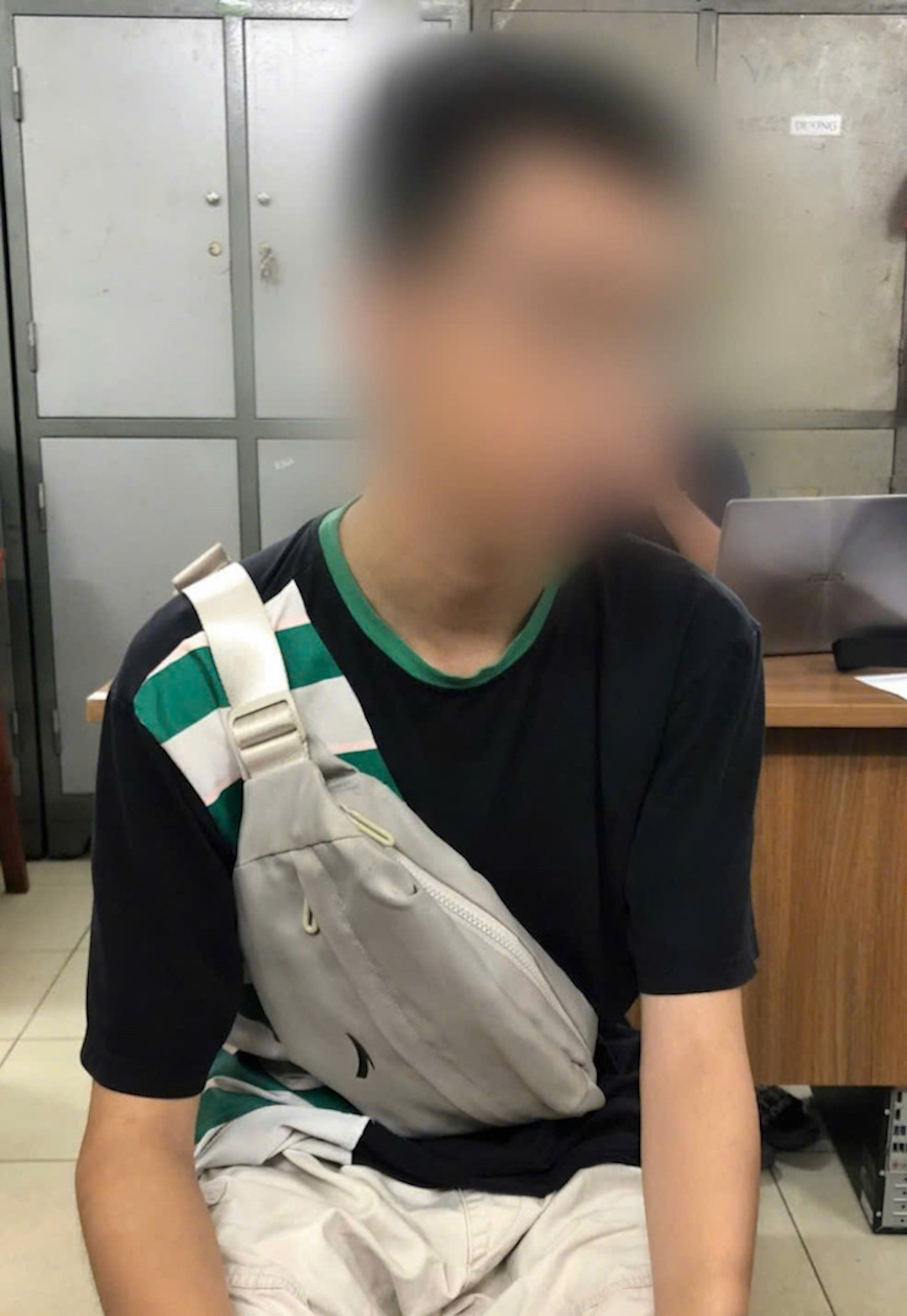 Cháu K tại cơ quan Công an.