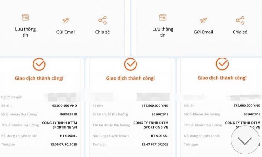 Chị M. liên tục chuyển tiền cho nhóm lừa đảo.