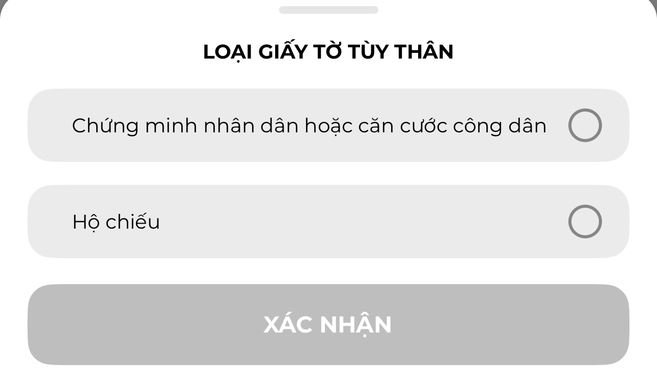 Ứng dụng vHandicap yêu cầu chụp ảnh căn cước công dân hoặc hộ chiếu để xác thực.