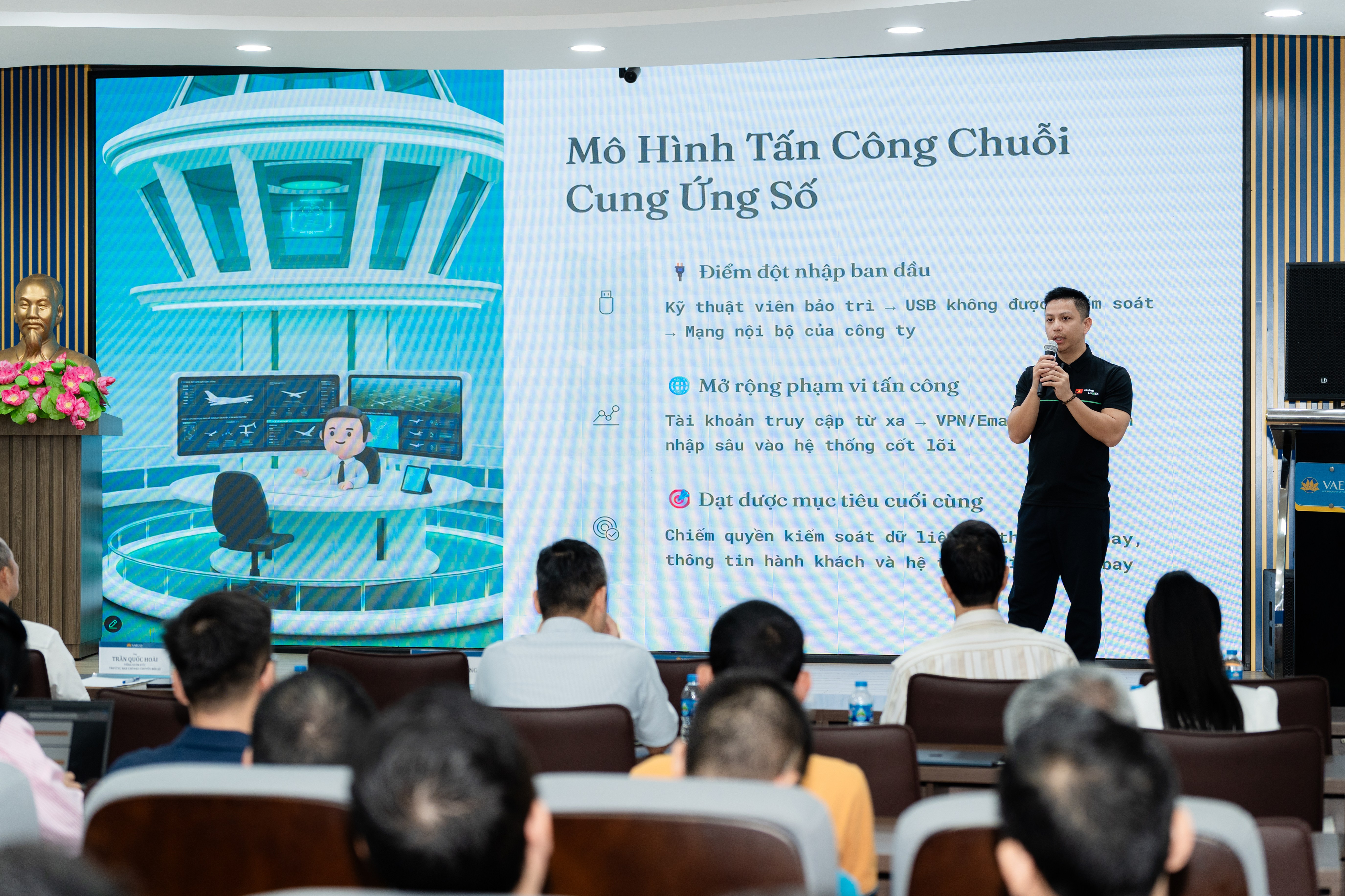 Ông Ngô Minh Hiếu đưa ra giải pháp trọng tâm là chuyển đổi mô hình bảo mật sang hướng “Zero Trust” – không tin tưởng mặc định bất kỳ ai hay bất kỳ thiết bị nào.