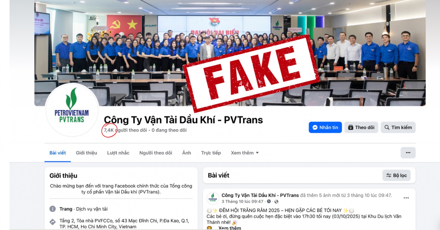 <p style="text-align: center;">Trang Fanpage giả mạo PVTrans<br type="_moz"></p>