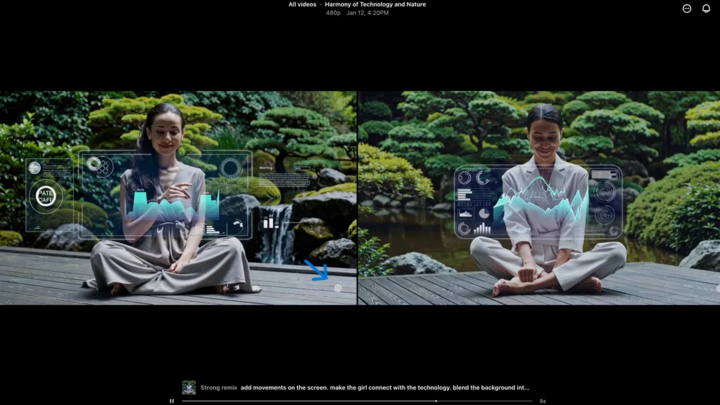 Sora Watermark (mũi tên xanh chỉ vào) là dấu hiệu nhận biết video do công cụ nào tạo ra.