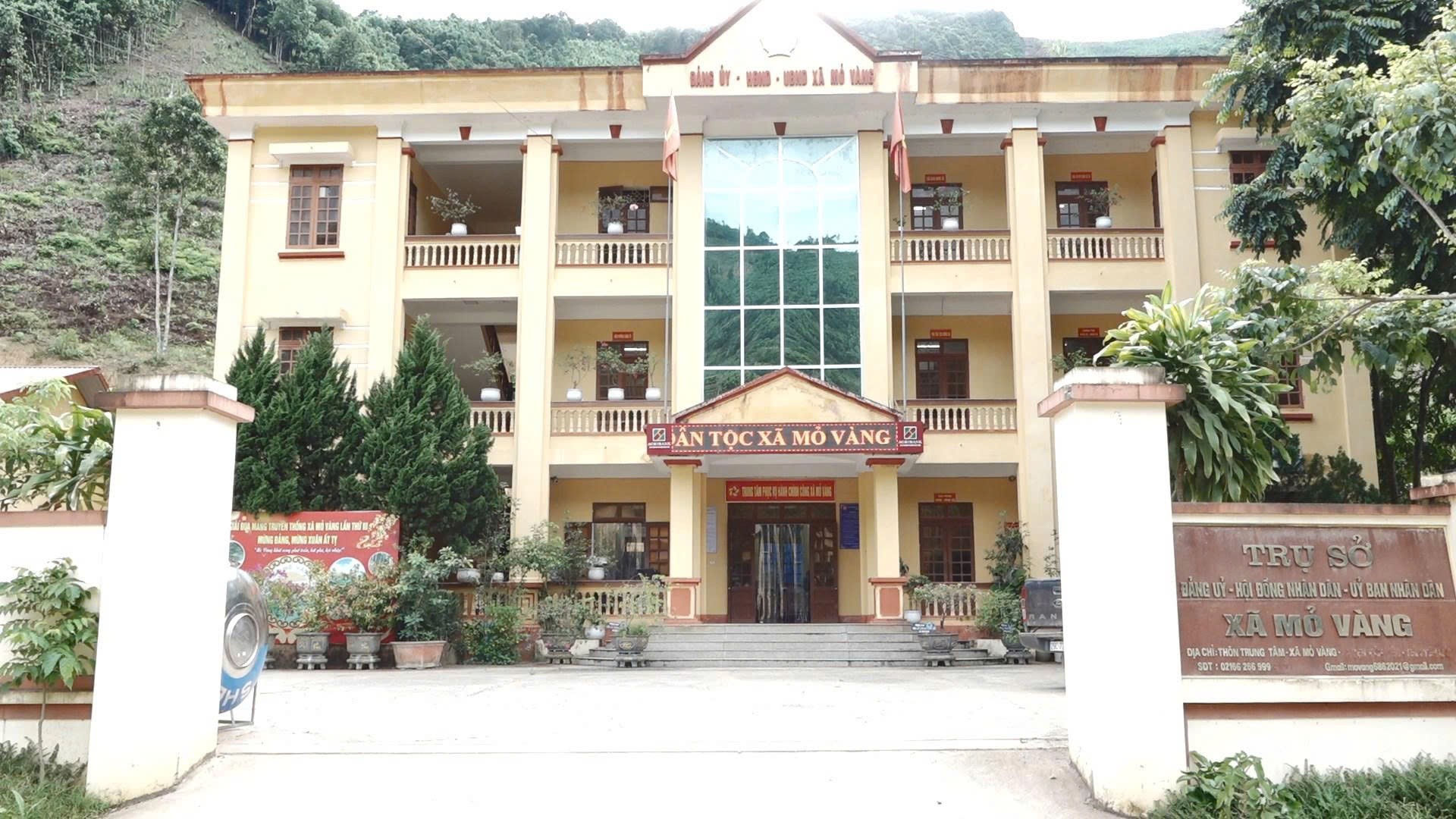 Trụ sở Đảng ủy, HĐND, UBND xã Mỏ Vàng.