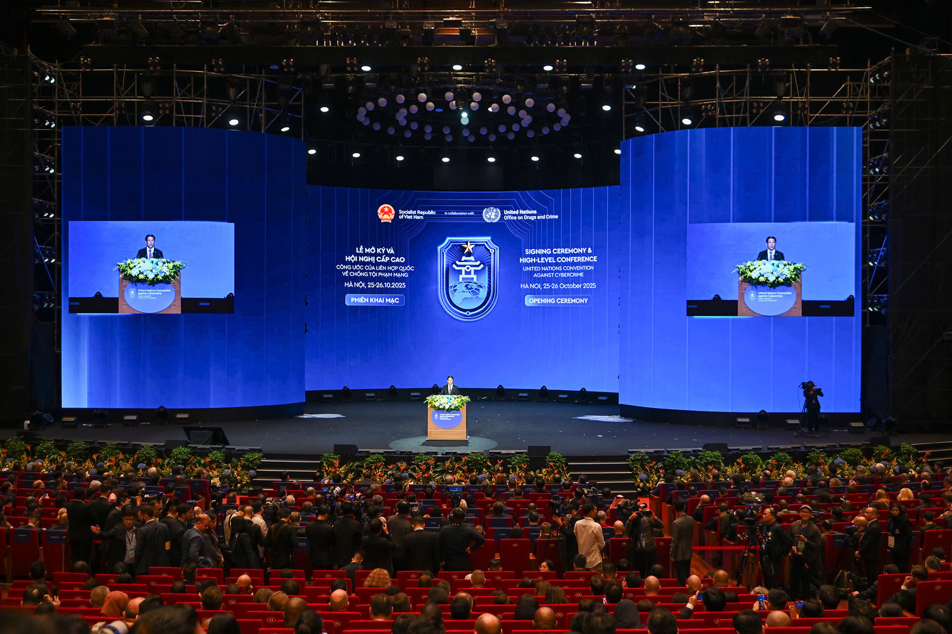 Chủ tịch nước Lương Cường phát biểu tại Lễ mở ký Công ước của Liên hợp quốc về chống tội phạm mạng sáng 25/10