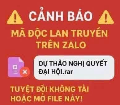 Cơ quan Công an khuyến cáo mọi người tuyệt đối không tải, không mở tập tin chứa mã độc nói trên. Ảnh: ĐVCC