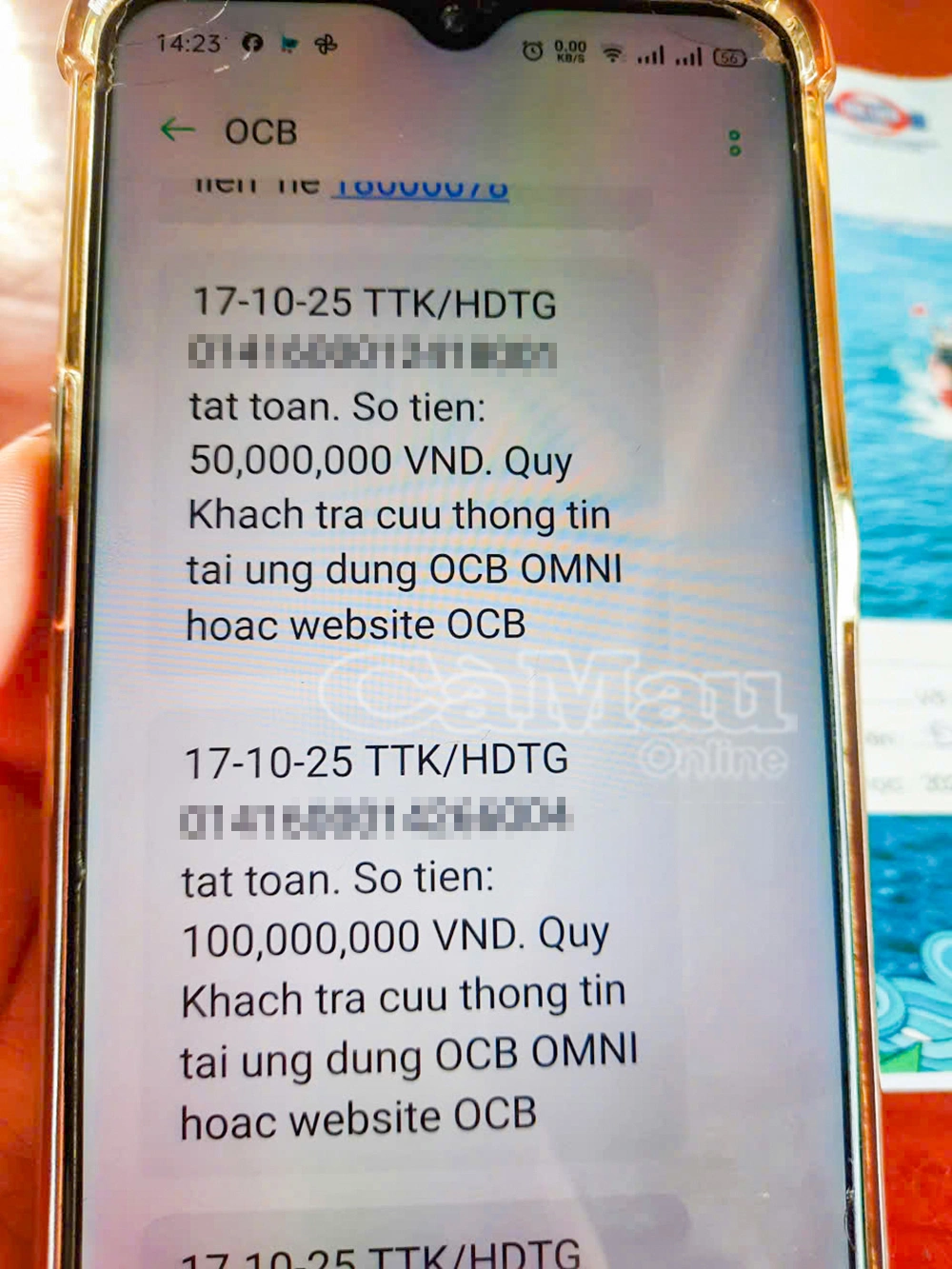 Sau cuộc gọi Zalo, ông Huyên đã mất 350 triệu đồng trong tài khoản. Ảnh Báo Cà Mau