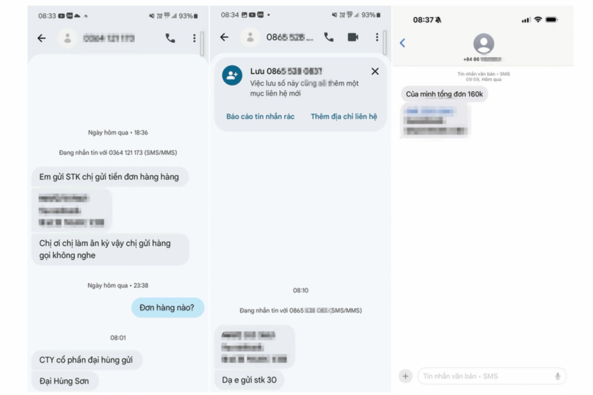 Tin nhắn của đối tượng mạo danh shipper gửi cho nạn nhân (ảnh chụp màn hình).