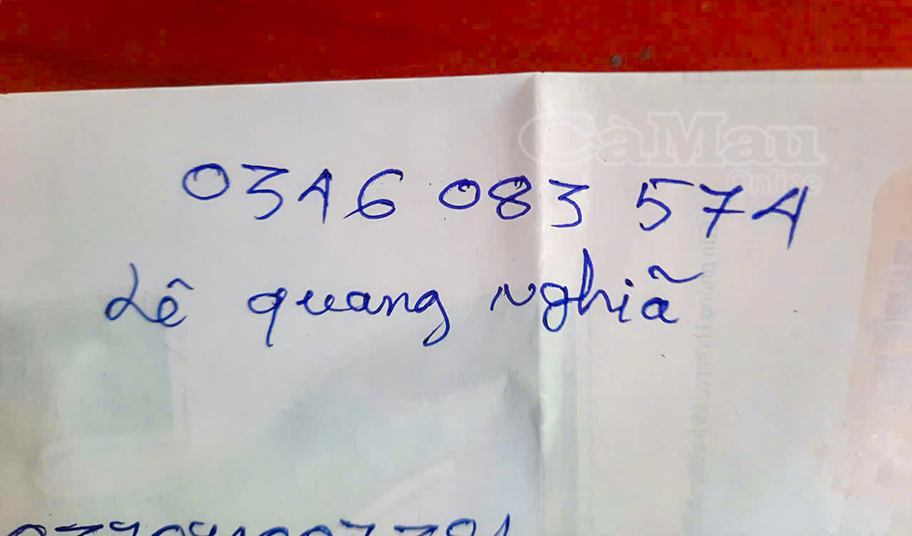 Đối tượng lừa đảo cho cả số điện thoại để tạo lòng tin. Ảnh Báo Cà Mau