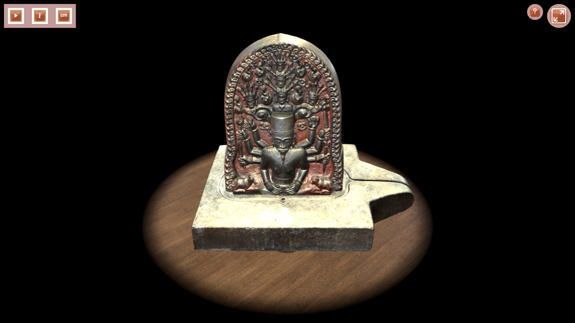 Phiên bản số hóa 3D của Phù điêu Vua Pô Rômê (thế kỷ XVII).